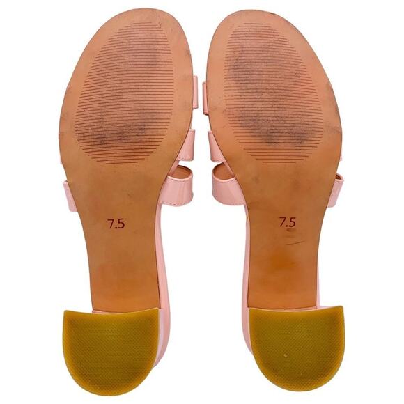 Marais USA Jane Mule Blush Pink Vegan Patent Slide Block Heel Sandals Size 7.5 - Picture 6 of 13